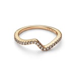 Pandora Gold Timeless Sparkling Wave Ring - 162539C01
