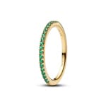 Pandora Gold Timeless Funkelnder Grüner Halb-Ewigkeits-Ring
