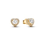 Pandora Gold Timeless Funkelndes Erhabenes Herz Ohrringe
