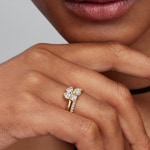 Pandora Gold Timeless Sparkling Lucky Clover Splittable Ring - 164507C01