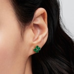 Pandora Gold Timeless Clous d’Oreilles Trèfle à Quatre Feuilles Vertes - 264500C01
