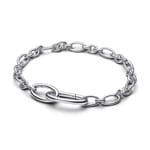 Pandora ME Aufklappbare Ovale Gliederketten-Armband 925 Silber