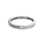 Pandora ME Pavé & Weisser Doppelring 925 Silber  - 192528C02
