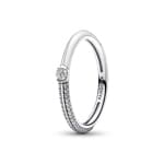 Pandora ME Pavé & Weisser Doppelring 925 Silber  - 192528C02