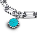 Pandora ME Mini Charm Médaillon Gravable Turquoise 925 Argent - 793388C01