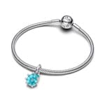 Pandora Moments Blaue Murano-Glas Meeresschnecke Charm-Anhänger 925 Silber - 793900C01
