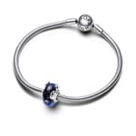 Pandora Moments Charm Verre de Murano Bleu Disney Mickey & Minnie Argent 925 - 792958C01