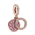 Pandora Rose Moments Sparkling Pink Disc Double Dangle Charm - 789186C02