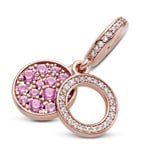 Pandora Rose Moments Sparkling Pink Disc Double Dangle Charm - 789186C02
