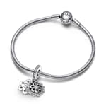 Pandora Moments Sparkling Snowflake Double Dangle Charm - 792355C01