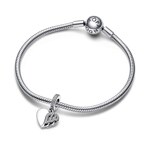 Pandora Moments Heart & Angel Dangle Charm 925 Silver - 792646C01