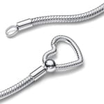 Pandora Moments Heart Closure Snake Chain Necklace 925 Silver - 393377C00-45