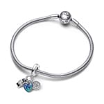Pandora Moments Charm Pendant Triple Appareil Photo, Cœur & Boussole 925 Argent - 792703C01