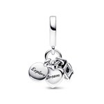 Pandora Moments Charm Pendant Triple Appareil Photo, Cœur & Boussole 925 Argent - 792703C01