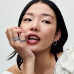 Pandora Moments Front-facing Heart Stud Earrings 925 Silver - 293077C00