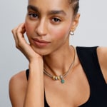 Pandora Moments Studded Clasp & Chain Necklace 925 Silver - 393682C00