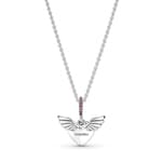 Pandora Moments Pavé Heart & Angel Wings Necklace - 398505C02-45