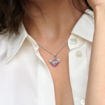 Pandora Moments Pavé Heart & Angel Wings Necklace - 398505C02-45