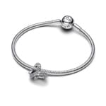 Pandora Moments Pavé Infinity Knot Heart Charm 925 Silver - 793771C01