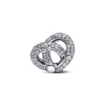 Pandora Moments Pavé Infinity Knot Heart Charm 925 Silver - 793771C01