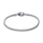 Pandora Moments Pavé Clasp Foxtail Chain Charm Bracelet 925 Silver - 594462C01