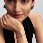 Pandora Moments Pavé Clasp Foxtail Chain Charm Bracelet 925 Silver - 594462C01