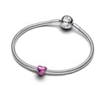 Pandora Moments Rosafarbenes Herz Mini-Charm 925 Silber - 794785C01