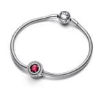 Pandora Moments Red Sparkling Levelled Round Charm - 792418C01