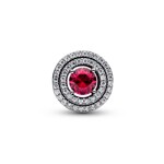 Pandora Moments Red Sparkling Levelled Round Charm - 792418C01
