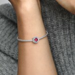 Pandora Moments Red Sparkling Levelled Round Charm - 792418C01