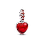 Pandora Moments Charm Pendant Double Cœur Murano Rouge 925 Argent - 794429C01