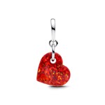 Pandora Moments Schillerndes Rotes Herz Charm-Anhänger 925 Silber - 793348C01