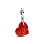 Pandora Moments Schillerndes Rotes Herz Charm-Anhänger 925 Silber - 793348C01
