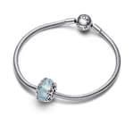 Pandora Moments Winter Blue Snowflake Murano Charm - 792377C00