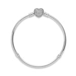 Pandora Moments Sparkling Heart Pavé Clasp Snake Chain Bracelet - 590727CZ