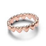 Pandora Rose Moments Row of Hearts Ring - 183427C00