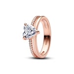 Pandora Rose Timeless Double Band Heart Ring