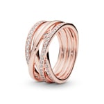 Pandora Rose Timeless Sparkling & Polished Lines Ring