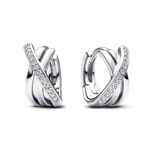 Pandora Signature Créoles Pavé Croisées 925 Argent