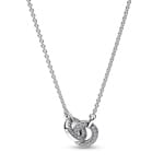 Pandora Signature Collier Pendentif Pavé Entrelacé Argent 925