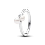Pandora Timeless Duo Treated Freshwater Cultured Pearls Ring 925 Silver