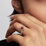 Pandora Timeless Bague Cœur Fuchsia Surélevé 925 Argent - 198421C13