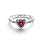Pandora Timeless Bague Cœur Fuchsia Surélevé 925 Argent - 198421C13