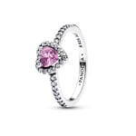 Pandora Timeless Bague Cœur Violet Clair Surélevé 925 Argent