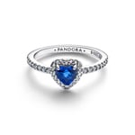 Pandora Timeless Bague sublime en forme de cœur bleu princesse 925 Argent - 198421C09
