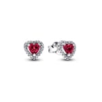 Pandora Timeless Elevated Red Heart Stud Earrings 925 Silver - 298427C04