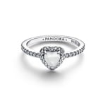 Pandora Timeless Bague Cœur Blanc Surélevé 925 Argent - 198421C11