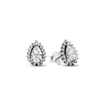 Pandora Timeless Sparkling Pear Halo Stud Earrings Sterling Silver