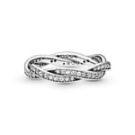 Pandora Timeless Sparkling Twisted Lines Ring - 190892CZ