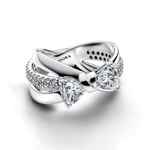 Pandora Timeless Sparkling Bow Crossover Ring 925 Silver - 193553C01